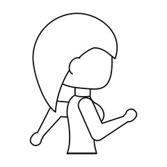 Woman running cartoon icon vector illustration graphic design