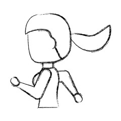 Woman running cartoon icon vector illustration graphic design