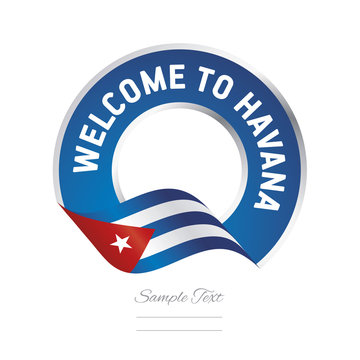 Welcome to Havana Cuba flag logo icon