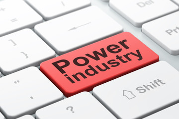 Fototapeta premium Manufacuring concept: Power Industry on computer keyboard background