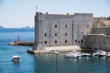 A view from the old town walls of St. John Fortress, now a maritime museum, Dubrovnik, Croatia
