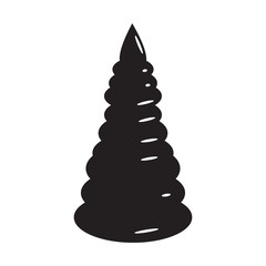 Isolated silhouette of a pyramid stack toy, Vector illustration