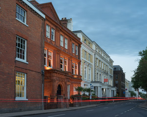 Southgate Street in Winchester City centre at night