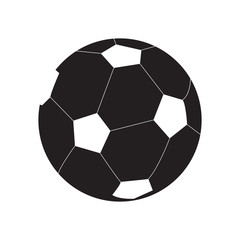 Isolated silhouette of a soccer ball, Vector illustration