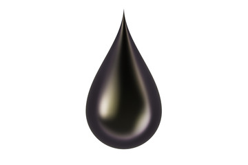 black oil drop, 3D rendering