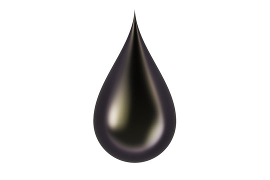black oil drop, 3D rendering