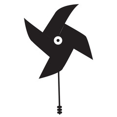 Isolated silhouette of a wind toy, Vector illustration