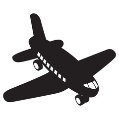 Isolated silhouette of an airplane toy, Vector illustration
