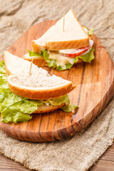 Photo of sandwiches on board