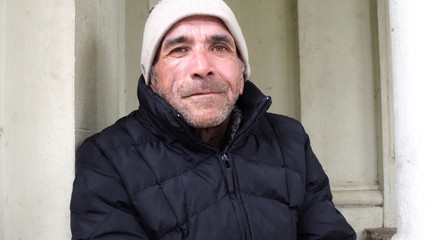 Closeup portrait of a Chilean senior man outdoors