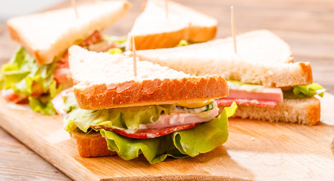 Photo of sandwiches on table