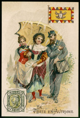 Fototapeta na wymiar Austrian Postman. Date: circa 1900