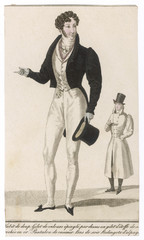 Fototapeta premium Man ewaring evening dress fashion 1826. Date: 1826