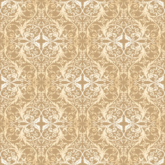 Beige seamlessly repeating wallpaper pattern.
