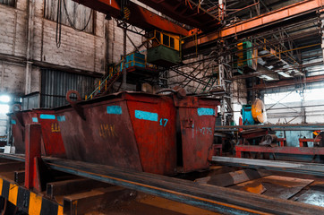 Fototapeta na wymiar Metallurgical plant. Texture of metal. Metal industry. Background