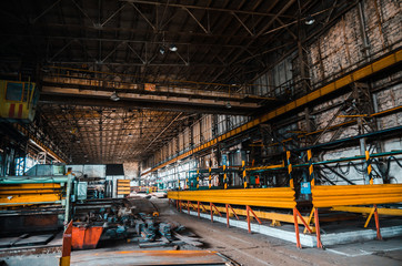 Naklejka premium Zakład metalurgiczny. Tekstura metalu. Przemysł metalowy. tło