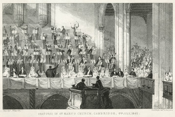 Oratorio at Cambridge. Date: 6 July 1842 - obrazy, fototapety, plakaty