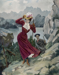 Climbing : Switzerland. Date: late 19th century