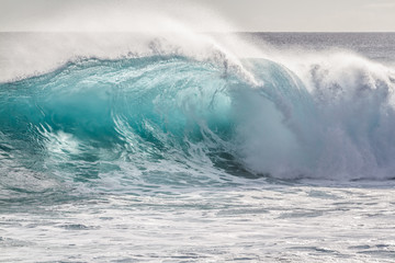 Beautiful breaking Ocean wave in Hawaii