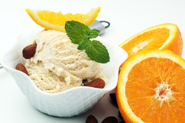 scoop of orange ice cream