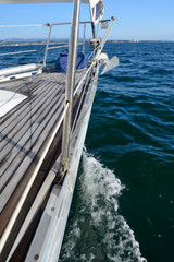 Fototapeta na wymiar sea view from sailing yacht