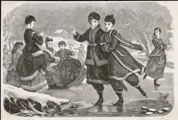 German Girls Skating. Date: 1869