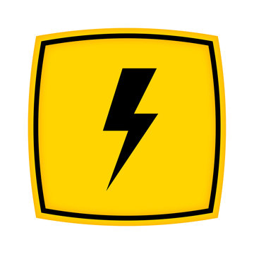 gelbes Schild - Icon - Blitz