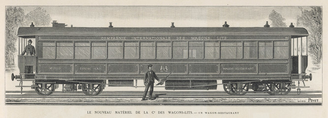 Orient Express dining car. Date: 1884
