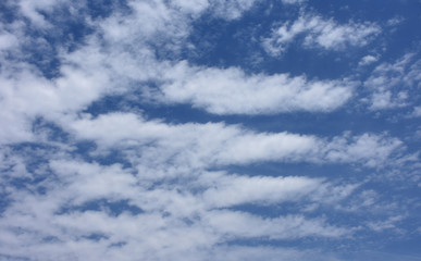 青空と雲「空想・雲のモンスターたち」仲間、夢に向かう、前進、並列、平行、並ぶなどのイメージ