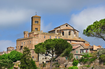 Fototapeta na wymiar Santa Maria Assunta (Saint Mary of Assumption) Cathedral in Sutri, a small town near Rome