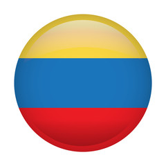 Isolated flag of Colombia on a button, Vector illustration