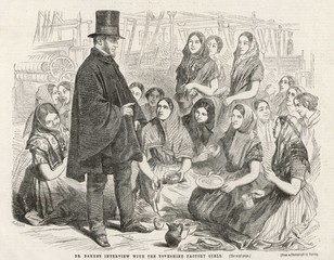 Mill Girls Lectured. Date: 1856