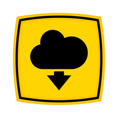 gelbes Schild - Icon - Wolke herunterladen