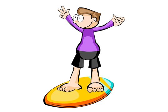 Surfer isolated on white background