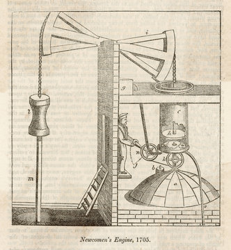 Newcomen Steam Engine. Date: 1705