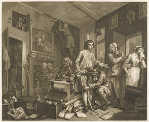 Hogarth - Rake's - Tailor. Date: 1735
