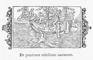 Fototapeta na wymiar Mutinous Sailors 1555. Date: 1555