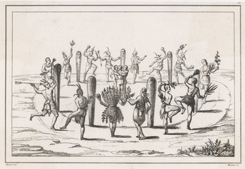 Racial Types - Corn Dance - circa 1835. Date: circa 1835 © Archivist