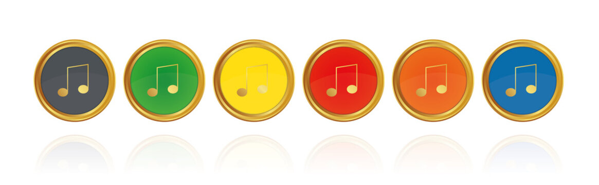 Musiknote - Goldene Buttons