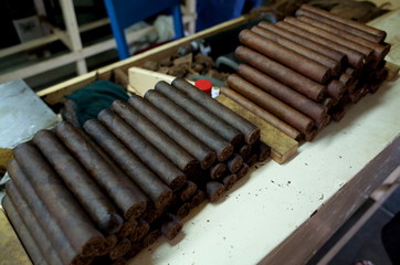 Prepared cigars Inside a cigar factory in Esteli in the northern mountains of Nicaragua