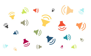 Viele bunte Lautsprecher Symbole