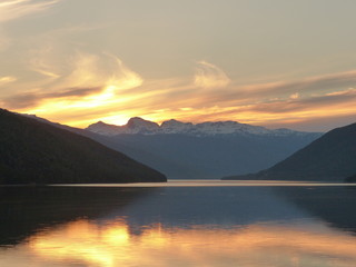 Sunsets along Lake Revelstoke. British Columbia,Canada. Beautiful and serene sunset images from the Selkirk Mountains