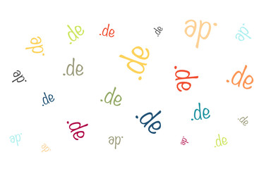 Viele bunte Schreibschrift de - Domains