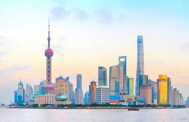 Fototapeta premium Panoramę Szanghaju w Chinach