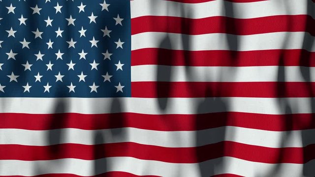 United States American flag waving - computer animated loop - background or texture