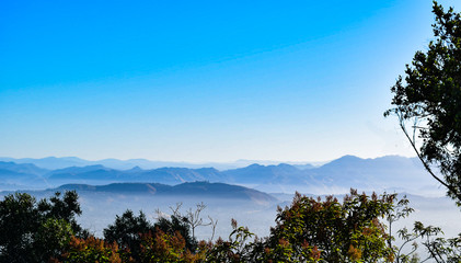 Foggy Morning Mountain and Valley View