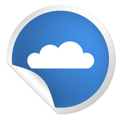 runder Sticker blau - Wolke