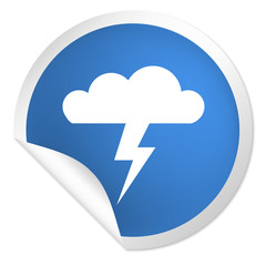 runder Sticker blau - Gewitterwolke