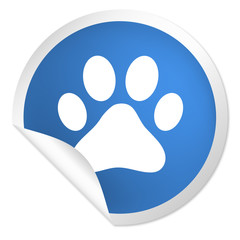 runder Sticker blau - Tatze