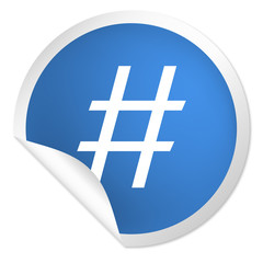 runder Sticker blau - Raute